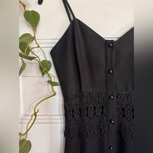 AUDREY 3+1 Midi Fringe Dress (Black)